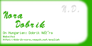 nora dobrik business card